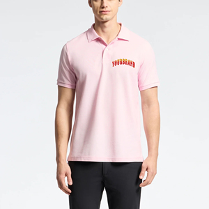 Vente en gros de polo 100% coton pour hommes logo brodé personnalisé tenue décontracté d'été couleur pinck solide Polo t-Shirt pour hommes - Product Image 6
