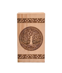 Handmade Steam Beech Wood Urn <b>for</b> Human <b>Ashes</b> - Tree of Life Urn <b>Box</b> - Personalized Cremation Urn <b>for</b> <b>Ashes</b> Smooth Finish - Product Image 1