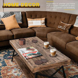 Protección de posavasos de nogal de Color oscuro de madera ecológica para superficie duradera para el hogar y utensilios de cocina de Hotel para taza de té café - Product Image 3