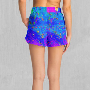 กางเกงขาสั้นระบายอากาศได้ดีแห้งเร็วสำหรับผู้หญิงมีกระดุมพิมพ์ลายสำหรับยิมกางเกงขาสั้นออกแบบได้ตามต้องการ - Product Image 2