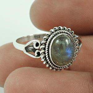 Derniers modèles Labradorite naturelle de forme ovale Bague de mode pour femme Bijoux en argent sterling 925 Fournisseurs Fabricant - Product Image 2