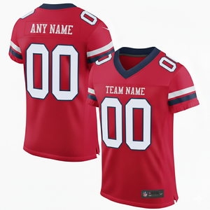 Maillot de football américain en maille vierge avec impression numérique 100% polyester rayé antibactérien respirant personnalisable avec le nom de l'équipe - Product Image 4