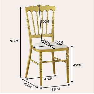 Chaise de banquet empilable en métal pour la vente en gros, chaise de salle à manger de luxe rembourrée pour hôtels, restaurants et événements - Product Image 3