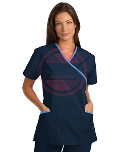 custom logo cotton <b>scrub</b> <b>top</b> hospital half sleeves nursing <b>scrub</b> <b>tops</b> - Product Image 5