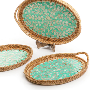Handmade Rattan Trays in Woven Design with Oval Shape Perfect for Serving Desserts <b>Sweets</b> and Snacks at <b>Birthday</b> Parties - Product Image 6