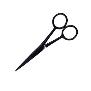 Ciseaux à moustache enduits de papier noir lames pointues pointe 4 pouces ciseaux de coupe de barbe pour la beauté - Product Image 5