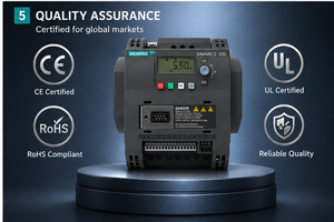 อินเวอร์เตอร์ Siemens V20 รุ่น 6SL3210-5BE21-1UV1 กำลังไฟ 1.1 กิโลวัตต์ แรงดันไฟฟ้า 400 โวลต์ 3 เฟส รองรับ MODBUS RTU มาตรฐาน IP20 สำหรับควบคุมมอเตอร์สามเฟส - Product Image 4