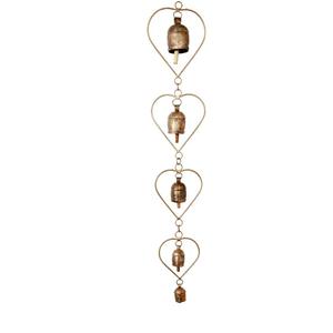 Quatre cloches suspendues en forme de cœur cloches en métal de qualité de luxe pour les fêtes de mariage décoration cloches prix de gros - Product Image 1