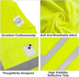 เสื้อยืดสะท้อนแสงแขนยาวแห้งเร็วระบายอากาศได้ดีสำหรับไซต์ก่อสร้าง - Product Image 3