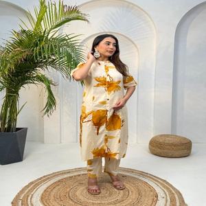 Beau coton avec ensemble de co-commande d'impression Fabricant et fournisseur de l'Inde au taux le plus bas - Product Image 1