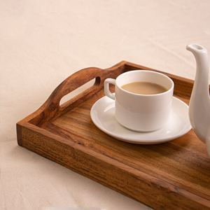 Rectangular Wooden Serving <b>Tray</b> <b>with</b> Cutout <b>Handles</b> for <b>Tea</b> Coffee Breakfast Serving Home Hotel Restaurant Gifting Use - Product Image 2