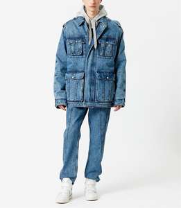 Chaqueta Cargo de Mezclilla Unisex para Invierno, 100% Algodón, Estilo Casual Holgado, Manga Larga, Bolsillos Utilitarios, Abrigo de Moda - Product Image 6