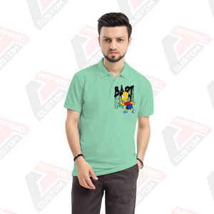 เสื้อโปโลผู้ชายแบบพรีเมี่ยมสำหรับใส่สบายมีสไตล์เป็นมิตรกับสิ่งแวดล้อมผ้าสำหรับปักผ้าบาติกผ้าลูกฟูกผ้ายีนส์ฤดูร้อน - Product Image 1