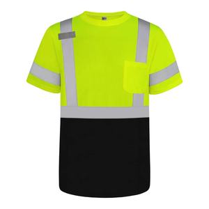 เสื้อยืดทำงานแขนสั้นสะท้อนแสงสำหรับผู้ชาย ทนทาน ระบายอากาศดี เสื้อไฮวิสสำหรับงานหนัก เสื้อยืดทำงาน - Product Image 6