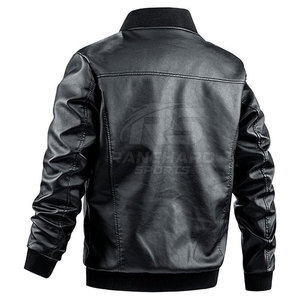 Blouson aviateur en cuir classique, décontracté, à porter au quotidien, blouson aviateur en cuir tendance, doux, chaud et confortable - Product Image 4