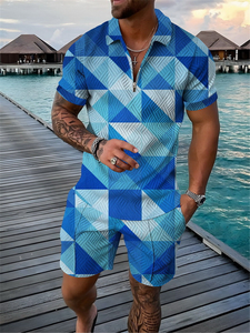 New Men's Summer Casual Men Shorts Suits Couple Outfits Vintage Style Hip Hop <b>T</b> Shirts +Shorts Male's Tracksuit 3D Print Set - Product Image 4