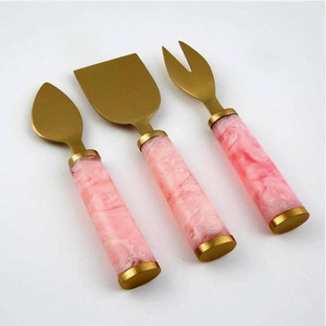 Juego de cubiertos de diseño para comedor, plateados, con mango esmaltado, utensilios para queso - Product Image 4