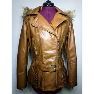 2025 nueva chaqueta de cuero de piel de oveja genuina de moda para mujer de manga larga otoño e invierno-producto terminado - Product Image 3