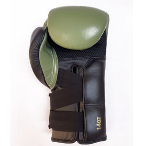 Gants de boxe professionnels d'intérieur personnalisés de 12 oz en cuir de vache véritable avec crochet et boucle de protection UV respirante - Product Image 2