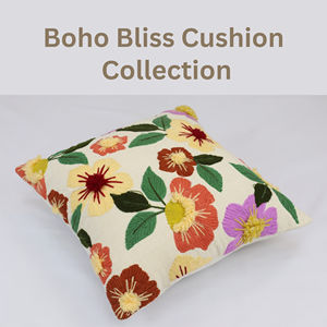 Funda de Almohada Decorativa Personalizable de Algodón Bordado a Mano con Diseño Floral Colorido, Estilo Boho Moderno para Sofá y Decoración del Hogar - Product Image 5