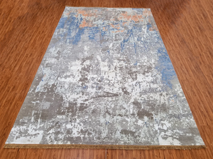 Tapis moderne en laine et soie noué à la main Style Kilim abstrait pour la maison rembourré pour le salon chambre à manger chambre d'enfants - Product Image 4