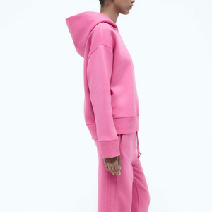 Nouvel arrivage de streetwear de haute qualité doublé hiver solide imperméable à l'eau goutte épaule surdimensionné pull à capuche vierge pour les femmes - Product Image 2