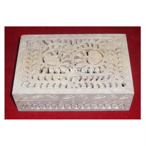 Mới lá thiết kế với giá cả hợp lý cho người mua tự nhiên soapstone handmade khắc hộp với Quà Tặng Bao bì với phụ nữ sử dụng - Product Image 1