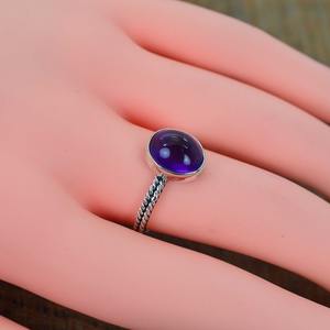 Anillo de Plata de Ley 925 con Amatista, Estilo Boho, Joyería Hecha a Mano, Anillo de Plata para Mujer, Regalo de Boda para Ella - Product Image 2