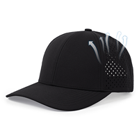 Boîte personnalisée de haute qualité 6 pièces en caoutchouc PVC Logo corde casquette de Baseball imperméable perforé chapeau avec trou découpé au Laser haute Performance