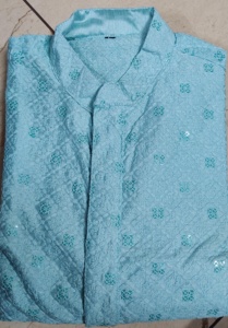 Eid Special Modern KURTA PIJAMA para HOMBRE Diseñador de manga larga Pathani Kurta y Churidar Pijama Set Bollywood Fashion - Product Image 6