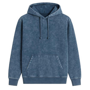 Vintage personalizado Streetwear Boxy Puff Sudadera con capucha bordado recortado francés Terry Fleece DTG estampado gráfico estilo francés recortado Sudadera con capucha - Product Image 1