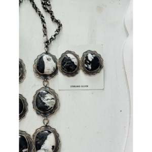 Ensemble de bijoux de mode Peggy Skeets, collier Lariat en argent sterling et buffle blanc - Product Image 5