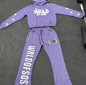 Conjuntos Deportivos con Capucha Premium al por Mayor, OEM, Impresión 3D, Conjunto de 2 Piezas para Mujer, Fabricante, 100% Algodón, Mangas Largas - Product Image 3