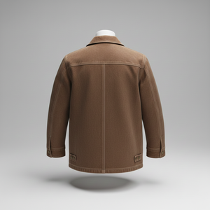 เสื้อโค้ทหนังนูบัคสไตล์วินเทจสำหรับผู้ชาย เสื้อแจ็คเก็ตแบบติดกระดุม สไตล์ช่างฝีมือ งานหนัก ผิวสัมผัสแบบเก่า  สำหรับงานอุตสาหกรรม - Product Image 2