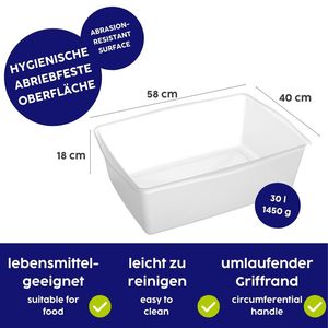 ORNAMIN Schuer-<b>Container</b> XL-30L Food Grade Plastic <b>Container</b> <b>Stackable</b> Kitchen <b>Storage</b> Bin BPA Free Dishwasher Safe Injection - Product Image 2