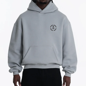 HIC ropa de calle de alta calidad 360gsm 100% algodón Sudadera con capucha de gran tamaño casual en blanco Sudadera con capucha personalizada para hombre - Product Image 1