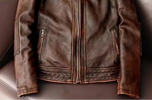 Veste en cuir pour hommes de qualité supérieure automne longueur régulière séchage rapide respirant coupe-vent écologique avant personnalisable OEM - Product Image 3