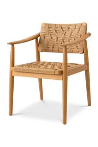 Nordic Woven Rope <b>Armchair</b> Handcrafted Elegance in Natural Wood for Living Room Apartment <b>Dining</b> Hotel Outdoor Use - Product Image 2