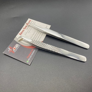 Pinzas de extensión de pestañas de acero inoxidable sostenibles con logotipo personalizado profesional, pinzas de pestañas con punta de fibra, tipo de volumen puntiagudo para extensiones - Product Image 2