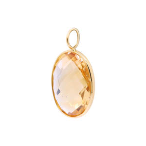Precioso colgante de piedras preciosas de citrino natural de forma ovalada, joyería exótica de oro amarillo de 9K, regalo para aniversario - Product Image 4
