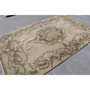 พรมวินเทจขนาด 5.7x9.3 ฟุต พรมตุรกีขนาดใหญ่ พรมลายตารางสีน้ำตาลทำจากขนสัตว์ - Product Image 4