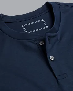 Hanley Camiseta 2 botones logotipo personalizado 2 botones personalizados manga corta Henley camisas - Product Image 1