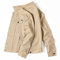 Blouson Bomber Unisexe Élégant en Jean Enduit Toile Camouflage Imperméable Coupe-Vent Respirant Léger Printemps
