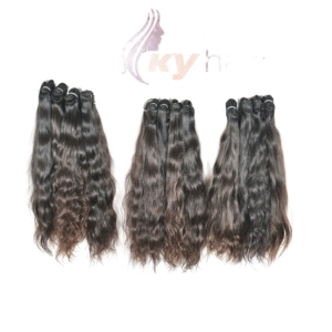 100% Extensions de cheveux Remy vierges non transformés Cuticule alignée Temple Bundles de cheveux humains bruts dans le style des vagues d'eau d'origine indienne - Product Image 5