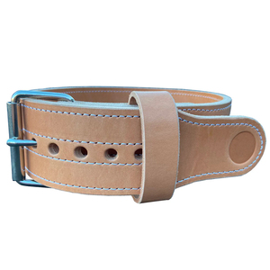 เข็มขัดยกหนังแท้แบบปรับได้พร้อมโลโก้ที่กำหนดเองสำหรับการฝึกออกกำลังกายที่ด้านหลังรองรับการยกน้ำหนักฟิตเนสฉลากส่วนตัว - Product Image 1