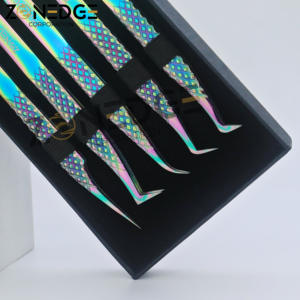 Juego de pinzas para extensión de pestañas de la mejor calidad, 5 uds., pinzas para pestañas antideslizantes con agarre perfecto, pinzas para pestañas de acero inoxidable - Product Image 5