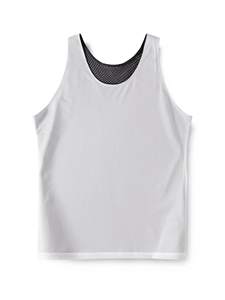 Camiseta de baloncesto para hombre de punto transpirable informal, camiseta sin mangas de poliéster estampada con diseño de malla cómoda para jugadores - Product Image 2