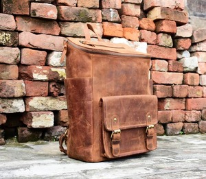 Mochila de cuero marrón grande personalizada, mochila Hipster de estilo deportivo Vintage con logotipo personalizado para regalo de oficina o viaje - Product Image 5