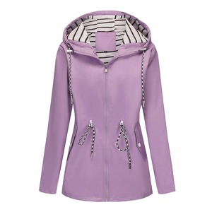 Breathable Plus Size Women's Autumn And Winter Hooded Jacket Long <b>Sleeved</b> Waterproof Long Windbreaker Women's Hooded Jackets - Product Image 1