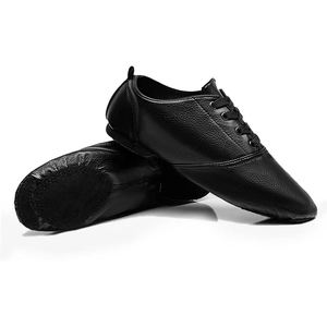 Breathable Light Blue Jazz Dance <b>Shoes</b> Sports Practice Footwear Cowhide <b>Leather</b> <b>Soft</b> Sole Jazz Dancing <b>Shoes</b> - Product Image 5